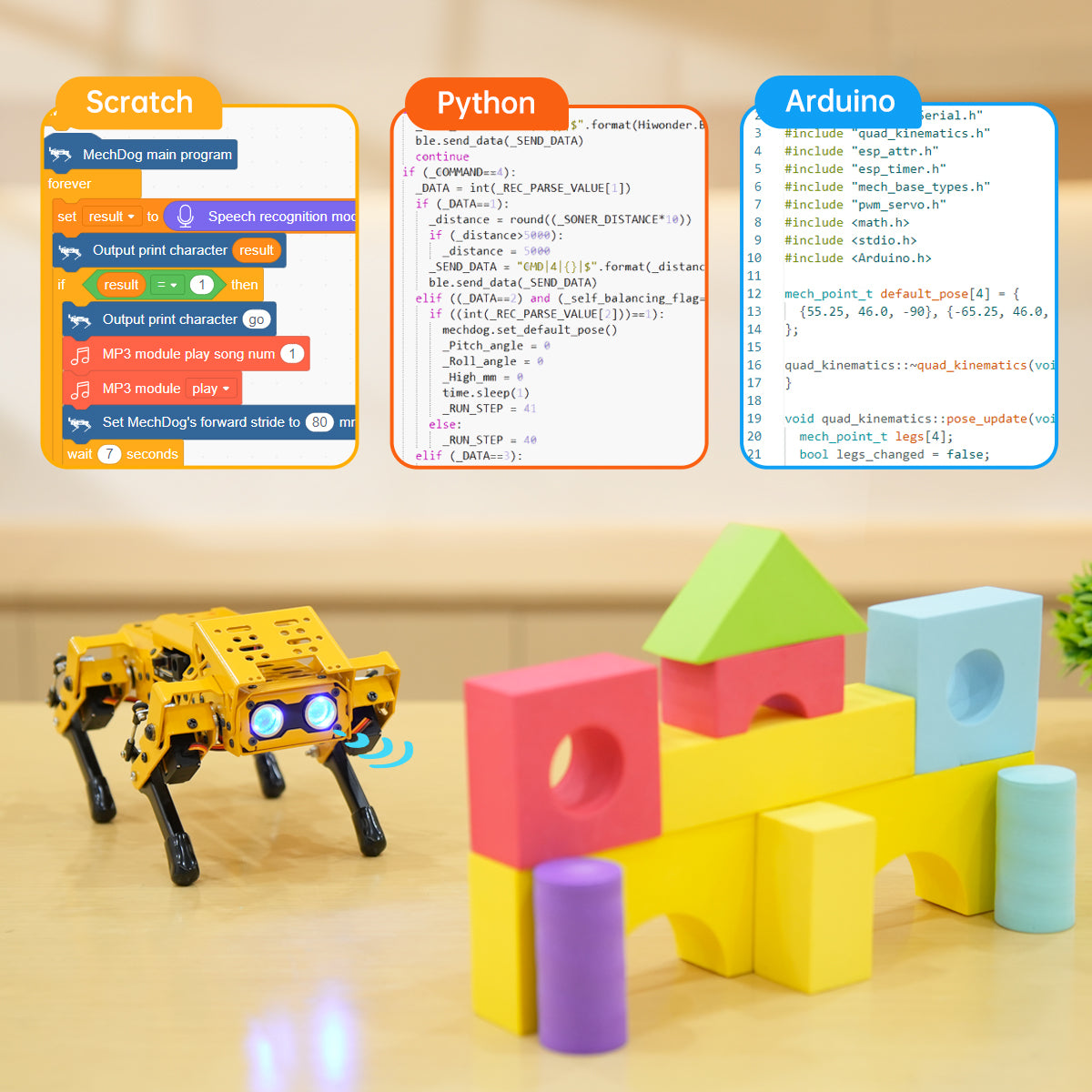Hiwonder MechDog Open Source AI Robot Dog with AI Vision & Voice Interaction, Programmable with Scratch, Arduino, and Python Hiwonder MechDog Open Source AI Robot Dog with AI Vision & Voice Interaction, Programmable with Scratch, Arduino, and Python